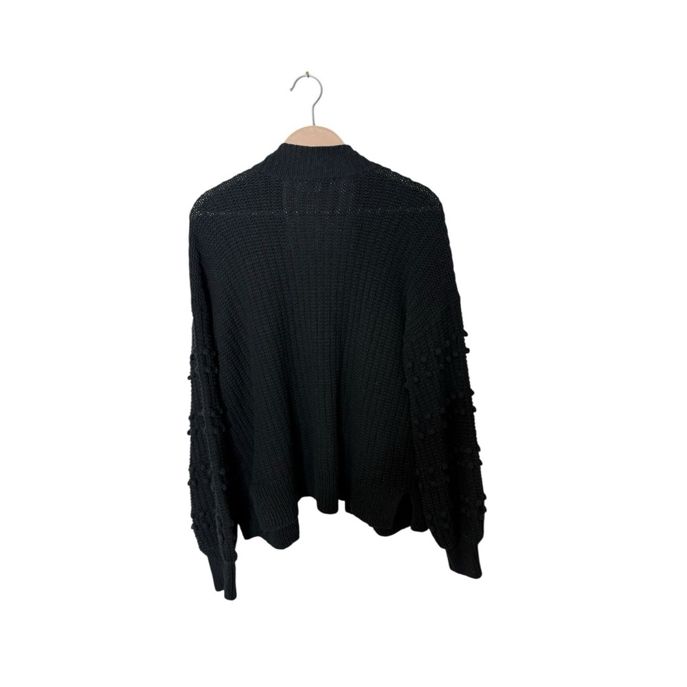 Madewell Women Bobble Cardigan Sweater Size S Black Open Front Balloon Sleeve - Picture 2 of 3